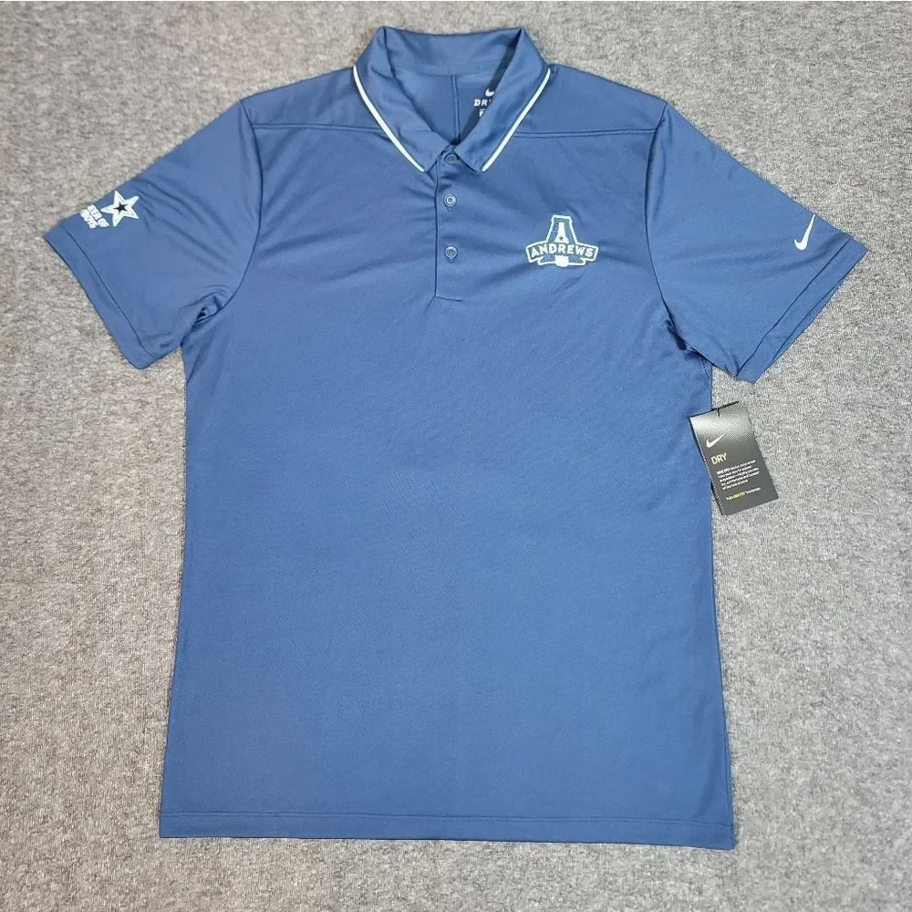 Nike Dri-FIT Golf Polo Shirt S Andrews Miller Lite Dallas Cowboys Promo Blue NWT